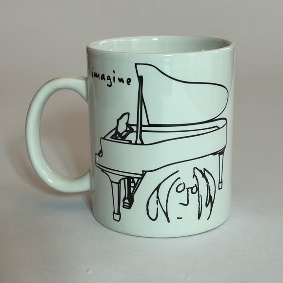 Vintage 2011 Imagine/ John Lennon / Piano White Coffee Mug - Picture 1 of 6